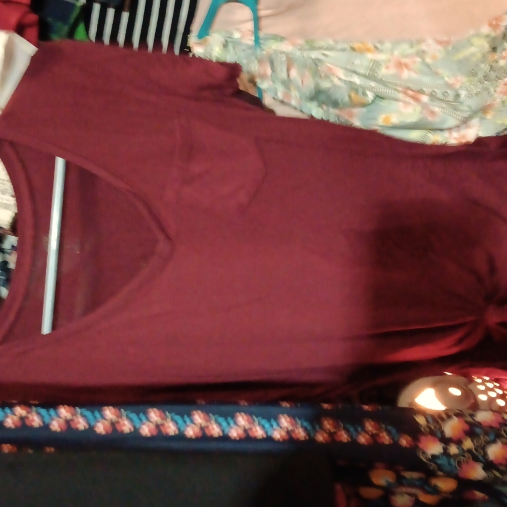 Maroon v-neck top